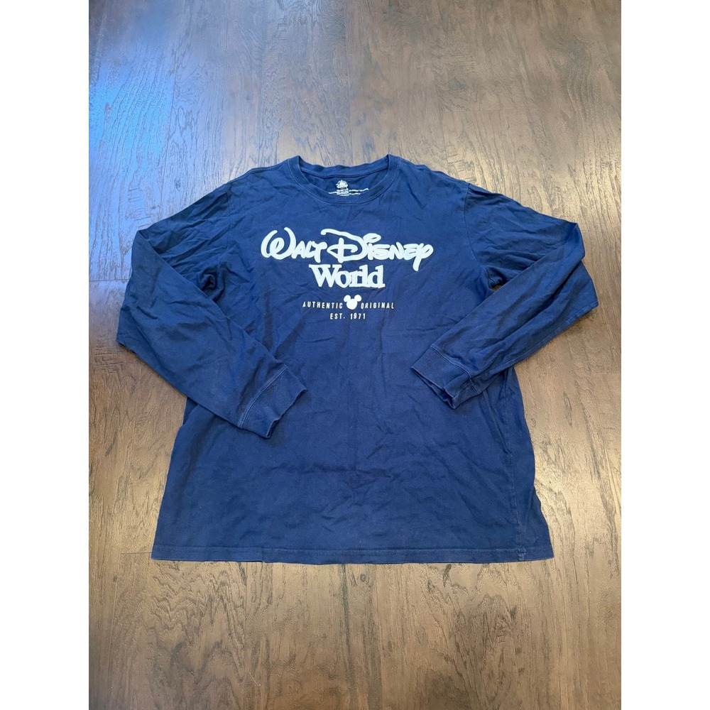 Walt Disney World Embroidered Long Sleeve Shirt – Navy – Large